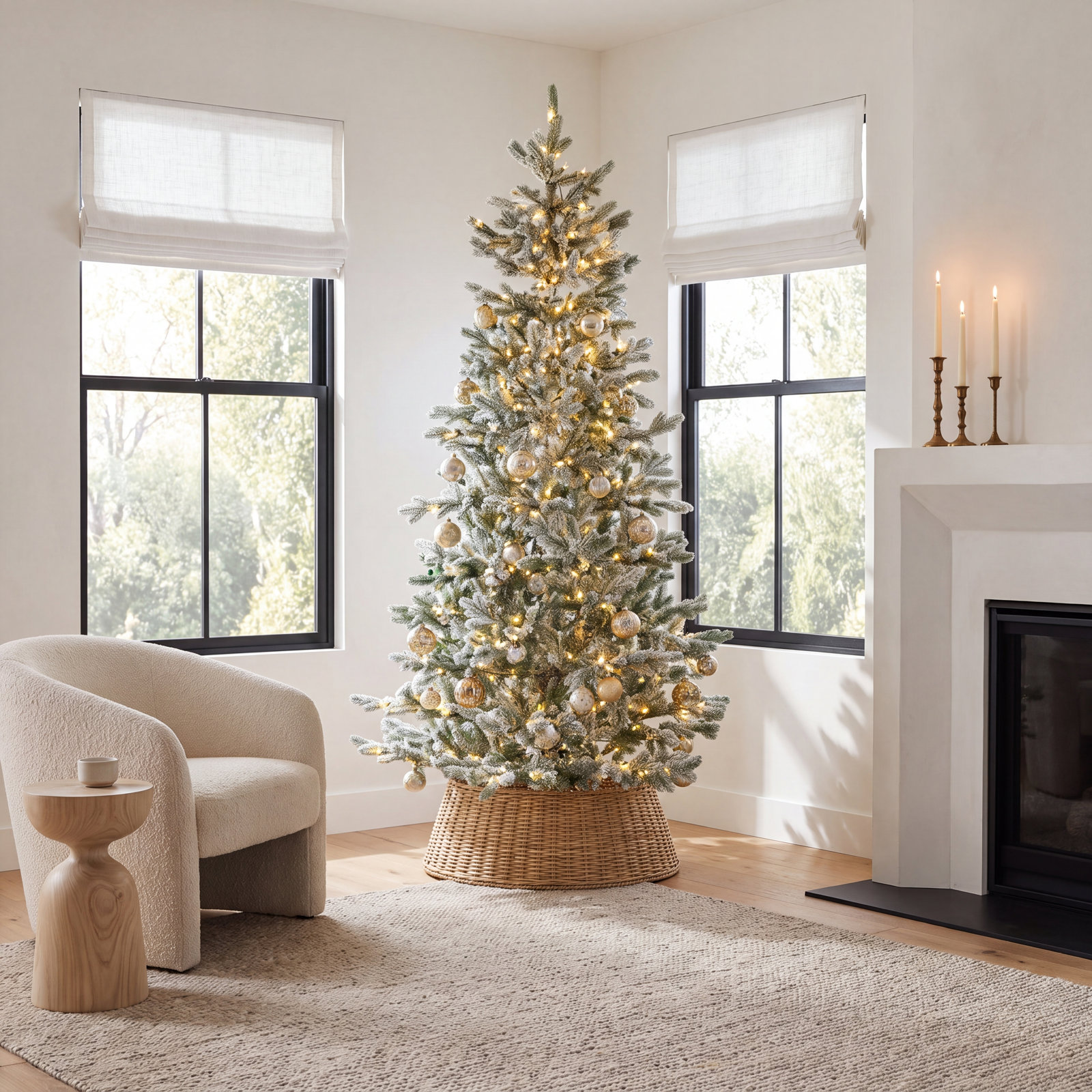 Gieselle Lighted Artificial Pine Christmas Tree, 9'