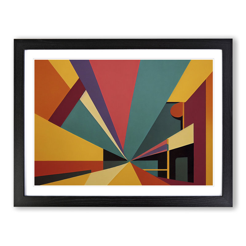 Stunning Modern Abstract Art - Single Picture Frame Print, 46cm H x 64cm W x 2cm D, Black Framed