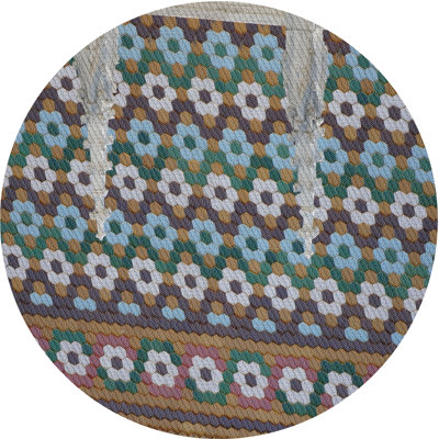 Tapis géométrique jaune / bleu ciel / vert Rines