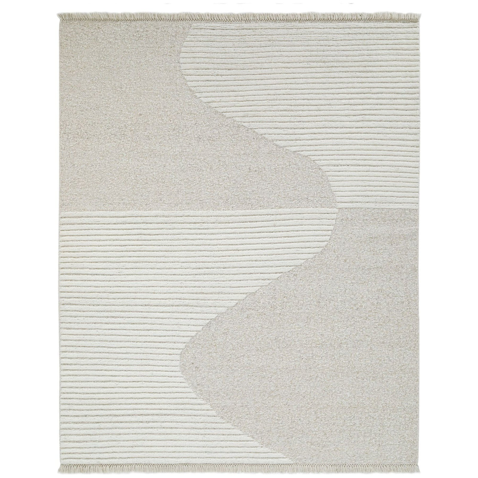 Alar Ivory Hand-Woven Wool Rug, Rectangle 8'10" x 11'11"