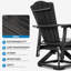 Chaise de patio pivotante et coulissante noire Hdpe avec porte-gobelet-128865642-124033055