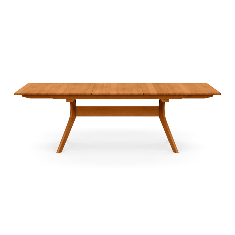 Audrey Extendable Solid Wood Trestle Dining Table, Natural Cherry, 72" L x 42" W