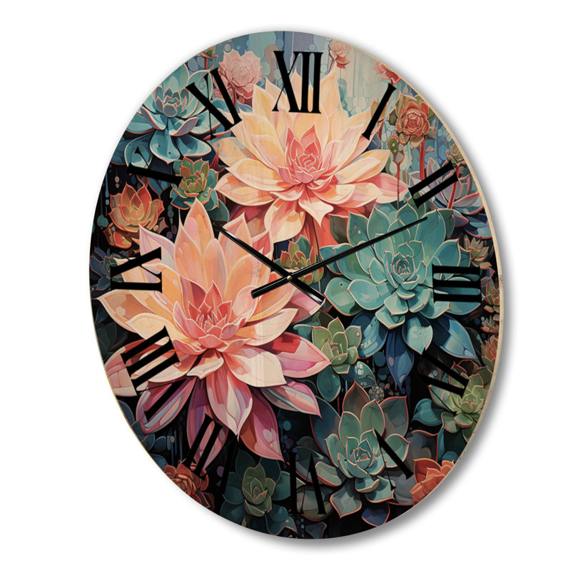 Horloge murale en bois massif Mounira, Grand