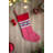12X25"Red/Gray/White Snowflake Pattern Knit Stocking W/Pom Pom