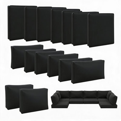 14 pièces de housses de coussin de remplacement pour patio, housses de coussin d'extérieur imperméables