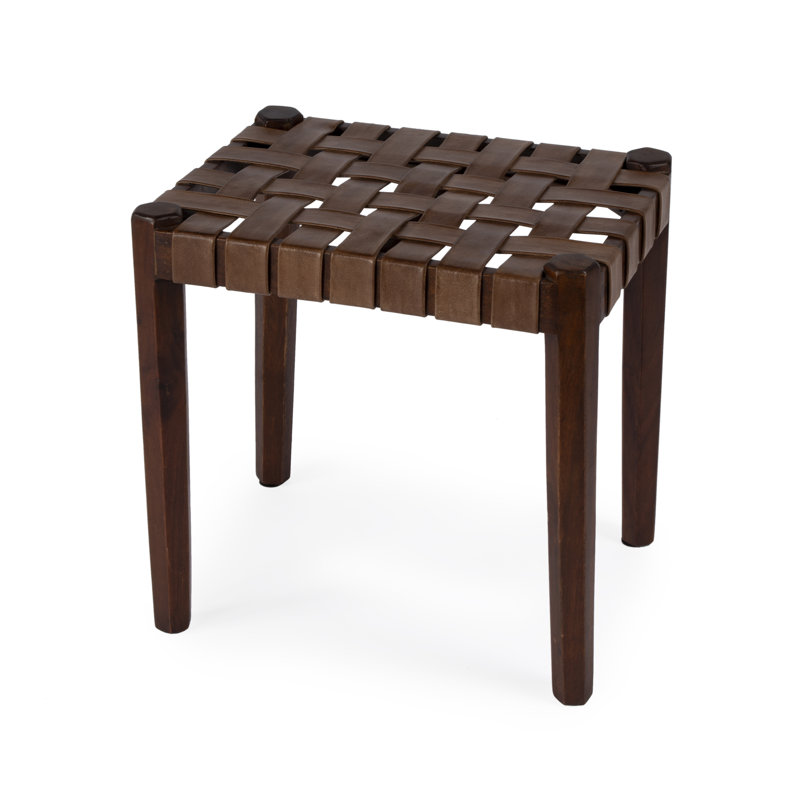 Grand tabouret d'appoint en bois massif de 18 po Ken