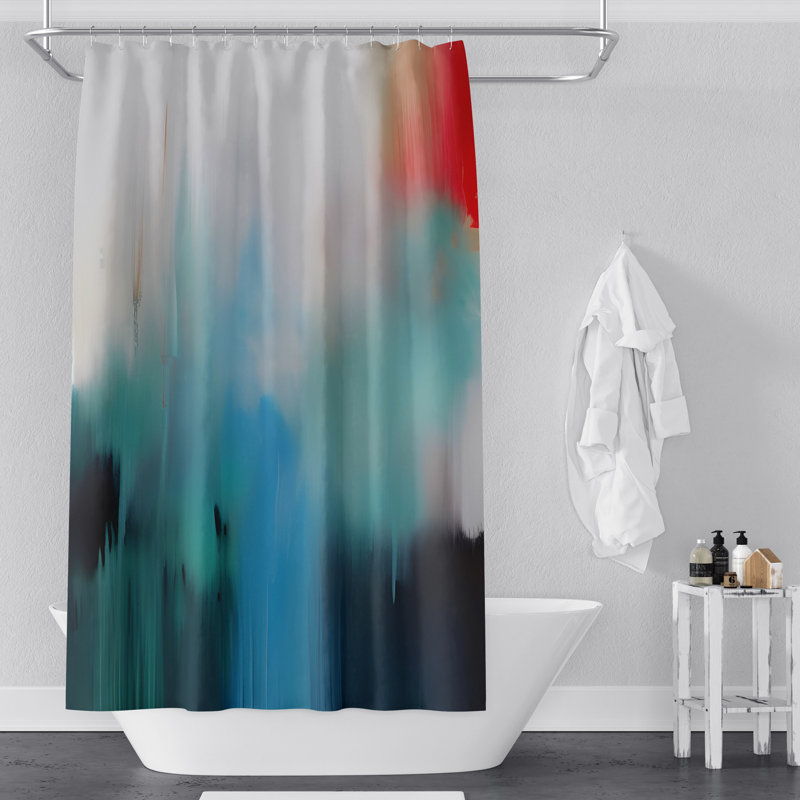 Rideau de douche abstrait Clydean, H 72 po x l 70 po