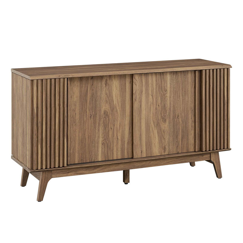 Eudora Walnut Wood Grain Mid-Century Modern Sideboard