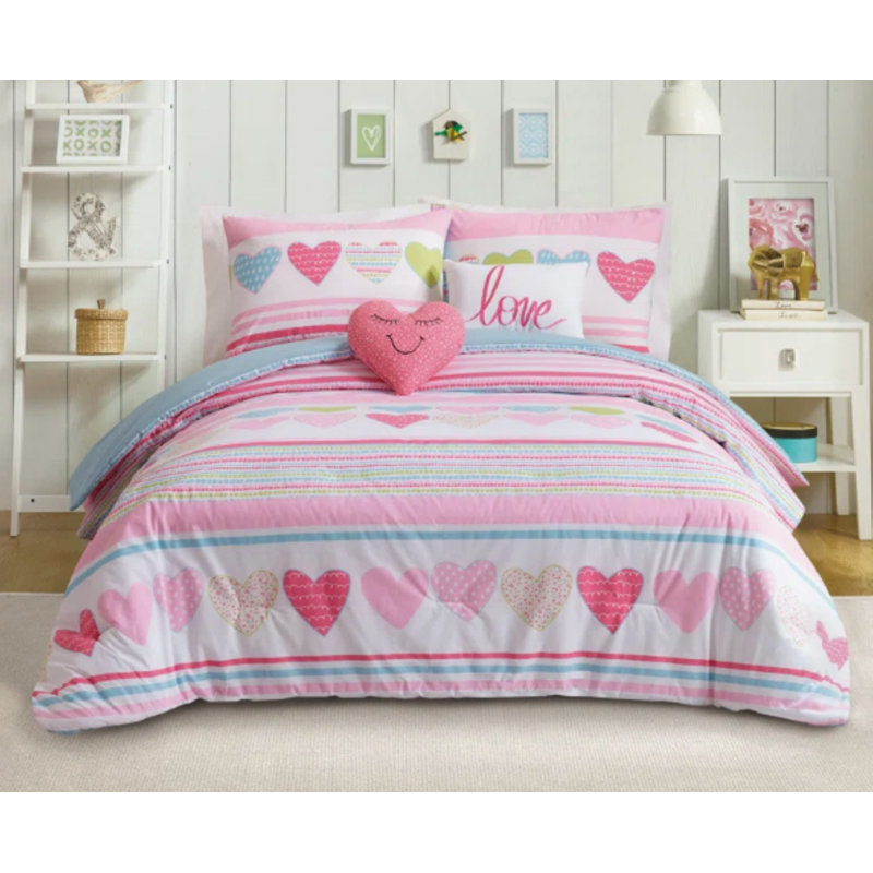 Daphne Hearts Reversible Full/Queen 5-Piece Comforter Set