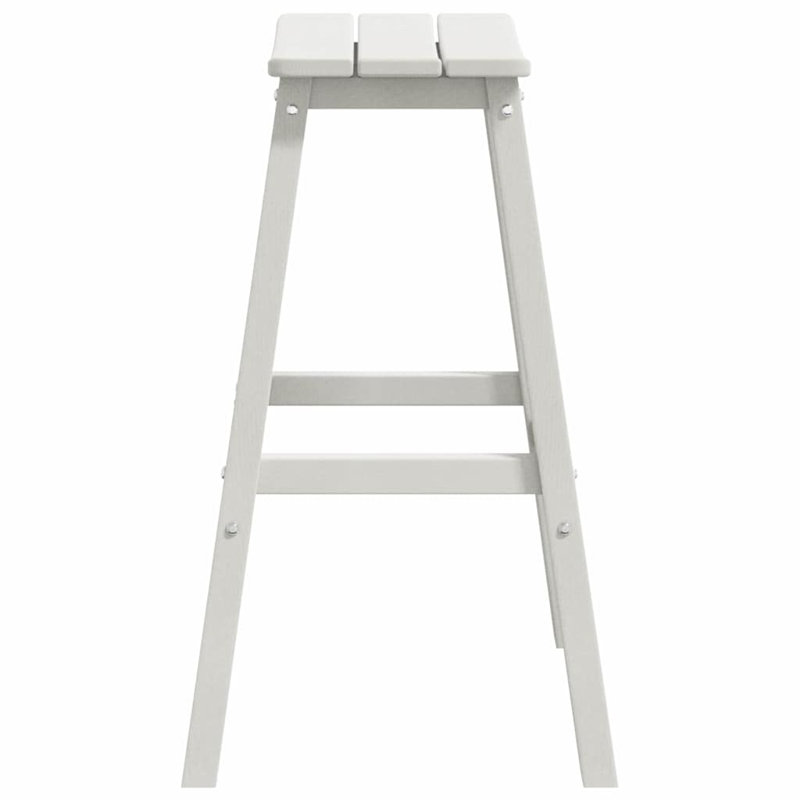 Bar Stool HDPE Garden Furniture Outdoor Seating Modern Terrace, White