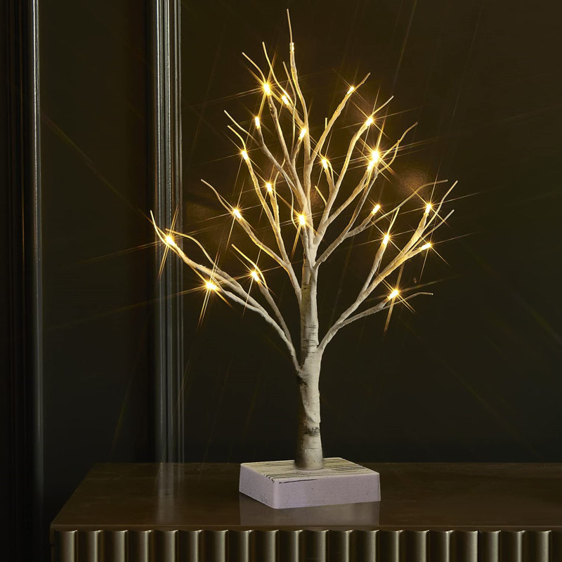 Lighted Birch Tree with Timer for Home Decor
