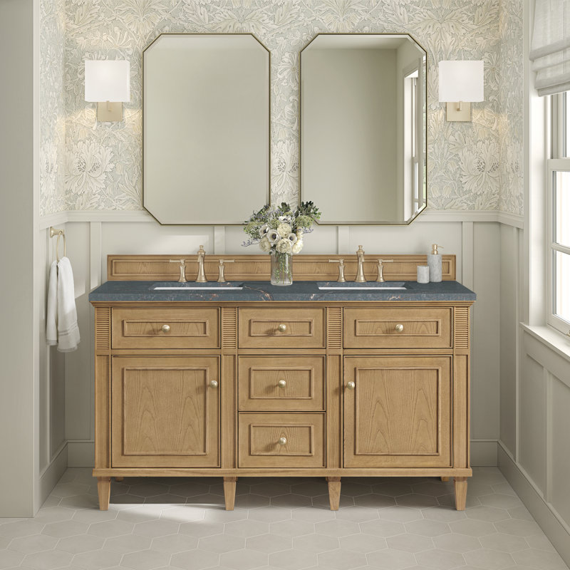 Lorelai 60'' W Double Vanity, Whitewashed Oak, Tajnar Eclos