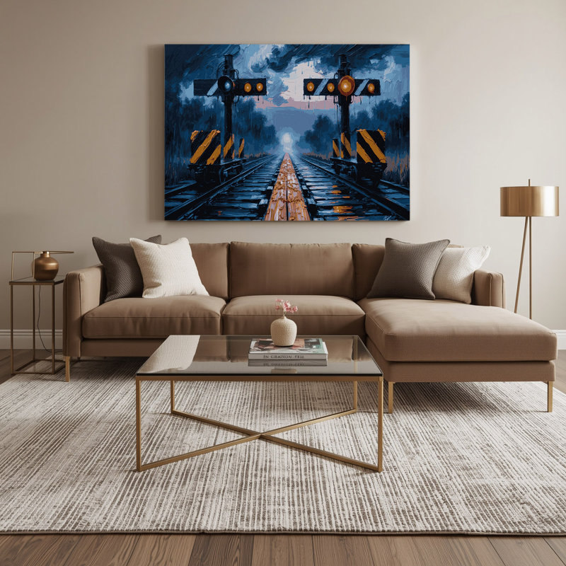 Art sur toile gris, H 24 po x l 36 po