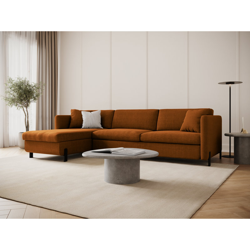 Bejna 3 Seater Sofa Bed, 80cm H x 260cm W x 170cm D, Left Hand Facing, Brick