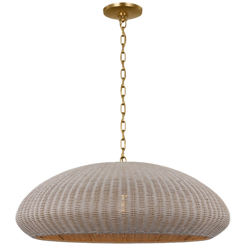 Kokomo Pendant by Chapman & Myers, Antique-Burnished Brass, Ash, 12.75" H x 32" W x 32" D