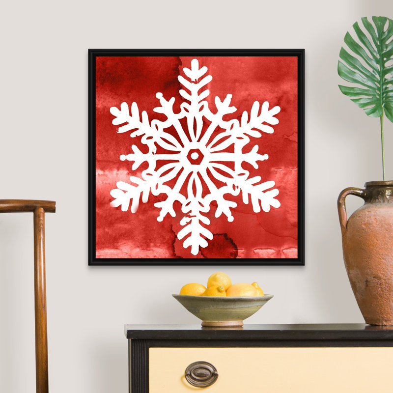 « Nordic Snowflake III », reproduction d’art sur toile, Cadre noir, H 26 po x l 26 po x P 1,75 po