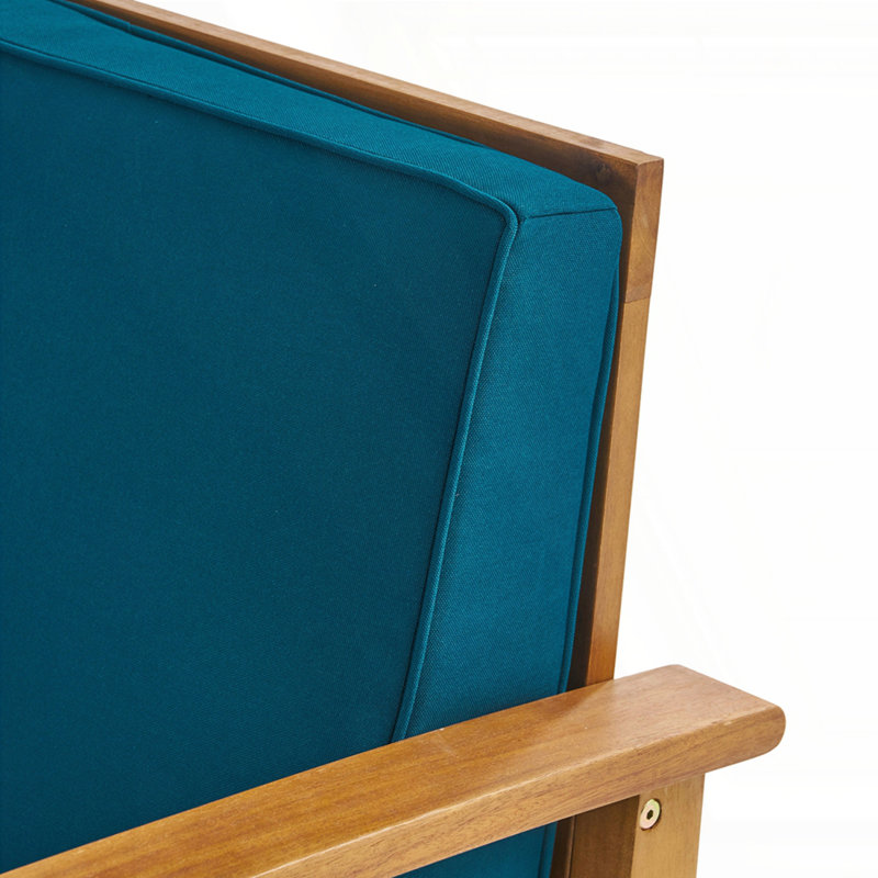 Patio  CLUB CHAIR, Blue  Cushion/Natural Frame