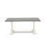 L'ensemble de table de cuisine 5 pièces se compose d'une table rectangulaire en ciment et de 4 chaises en cuir de polyuréthane blanc avec dossier haut - Lin brossé blanc-1340629711-1340629709