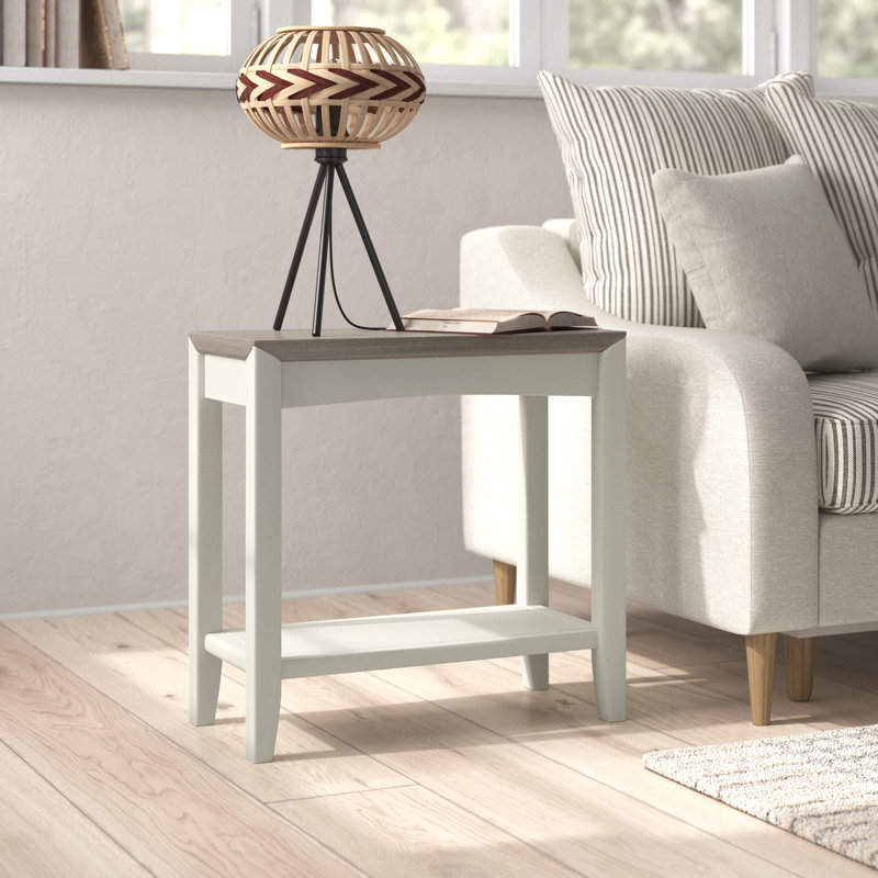 Southall End Table, Ivory, Brown