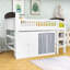 Lit mezzanine avec armoire de rangement, garde-robe et lumière DEL-82423946-82423940