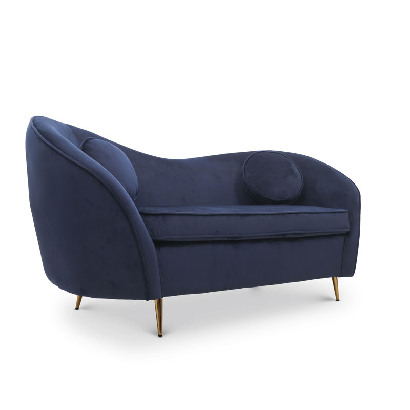 Castillo 2 Seater Velvet Sofa, Navy Blue, Gold