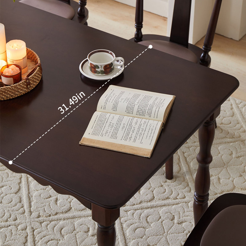 Tahzeeb Solid Wood Dining Table, 31.49" W x 62.99" L