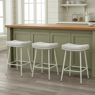 Upholstered 26" Backless Saddle Barstools