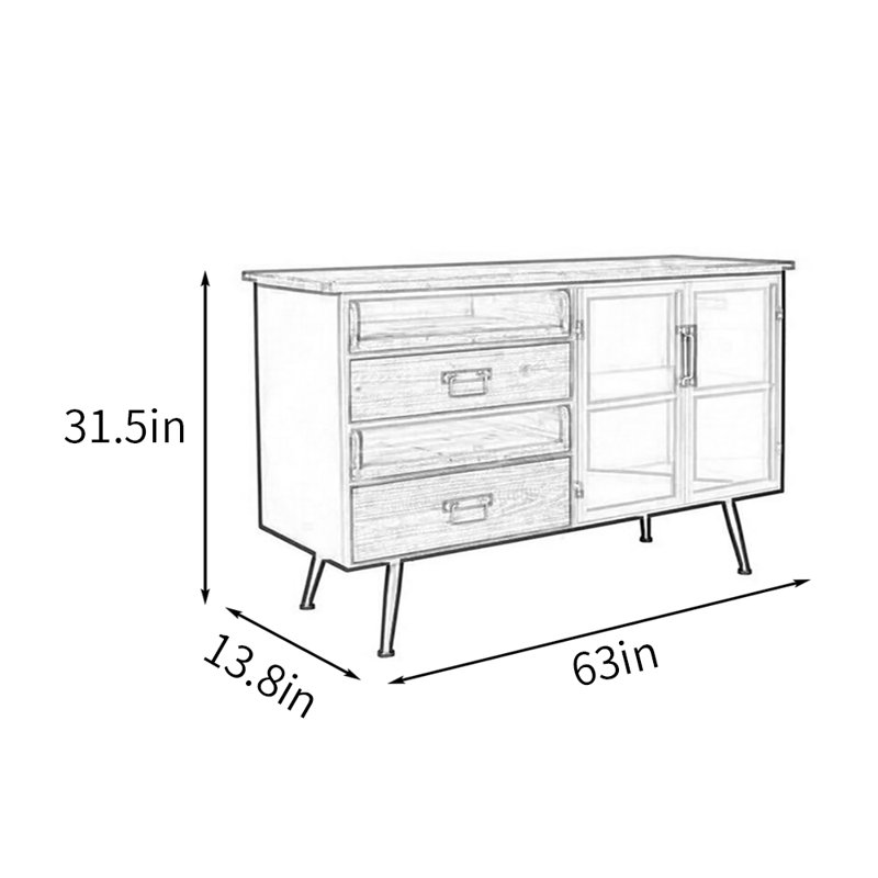 Roylynn, 31.5" H x 63" W x 13.8" D
