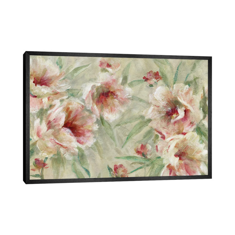 Peony Pleasure by Carol Robinson - Painting on Canvas, Black Framed, 101.6 cm H x 66.04 cm W