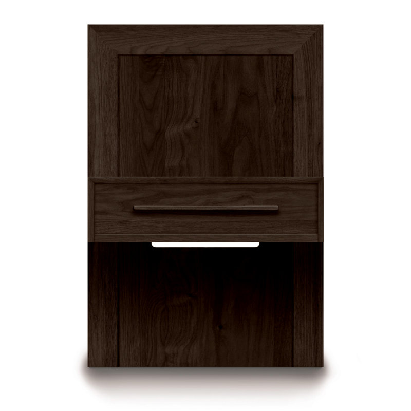 Moduluxe 18.5'' W Solid Wood Nightstand, Smoke Cherry