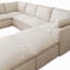 Canapé d'angle modulaire en forme de U de 108,3 pouces, 8 places, avec pouf et tissu tissé