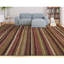 Gabbeh Wool Striped Area Rug in Orange/Dark Brown/Green/Beige-124928111