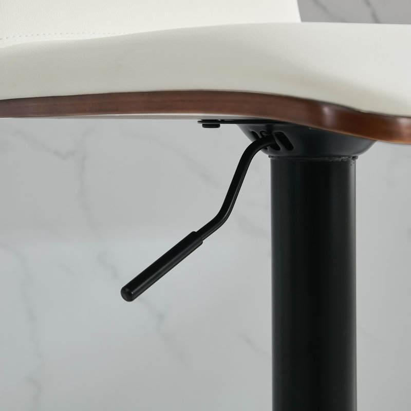 Tabouret de bar pivotant à hauteur réglable Modern, Blanc, 2