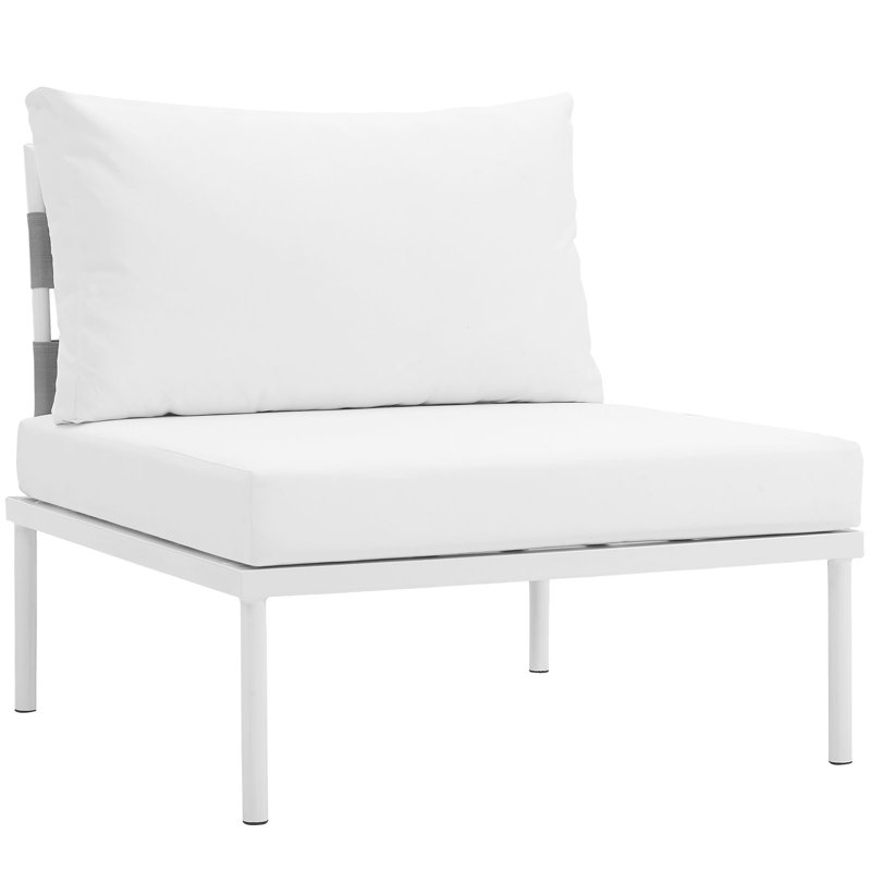 Chaise de terrasse en aluminium sans accoudoirs Harmony par Modway, Blanc