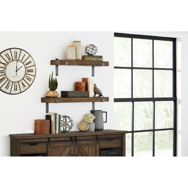 Étagère de support dalphus, H 3 po x l 30 po x P 8 po, Brun