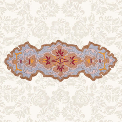 Edom Embroidered Beaded Table Runner with Satin Back for Christmas Decor and Festive Indoor Dining