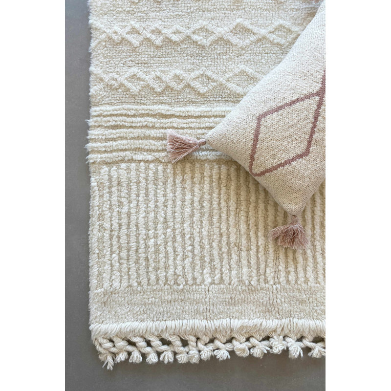 Woolable Kids Hand Tufted Wool Area Rug in Sheep White, Rectangle 4' x 5'6"