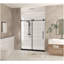 Porte de douche sans cadre l 56 à 60 po x H 76 po, verre trempé transparent de 1/4 po (6 mm), film antidéflagrant, poignée en acier inoxydable, noir mat