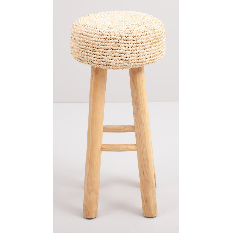 Baysidevillage Counter Stool with Solid Wood Frame, Natural