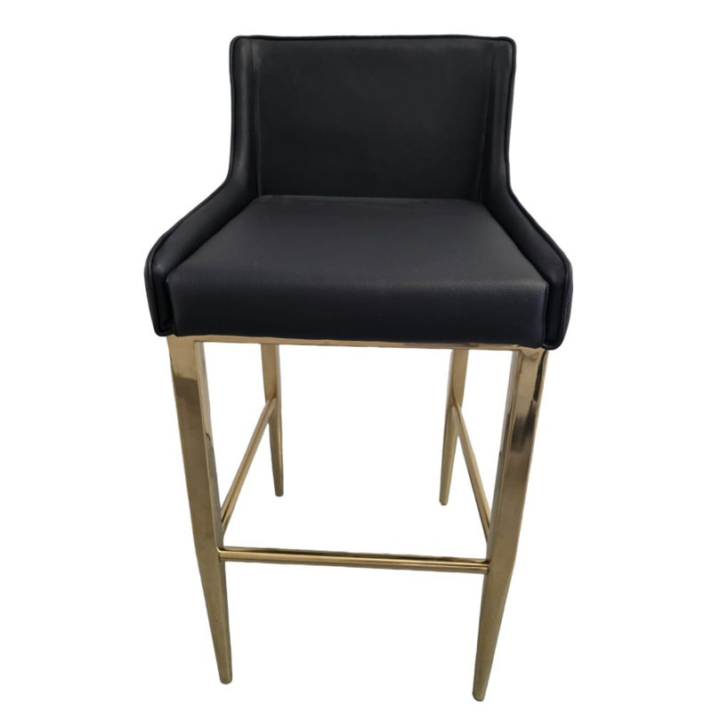 Tabouret de comptoir Davina Gold, Noir