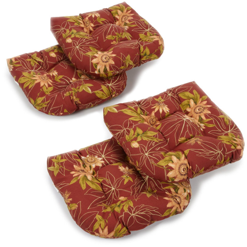 Outdoor 5'' Rocking Chair Seat Cushion, Brown/Yellow