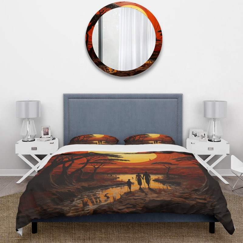 Ensemble de housse de couette en microfibre / polyester African Tribal Eternity II
