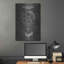 «Soccer Ball Blueprint Vernis Chalkboard», art mural en métal, 24 po x 36 po