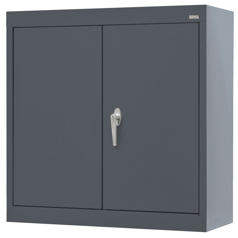 Armoire de rangement simple en acier de calibre 20 (H 26 po x l 30 po x P 12 po), Gris anthracite