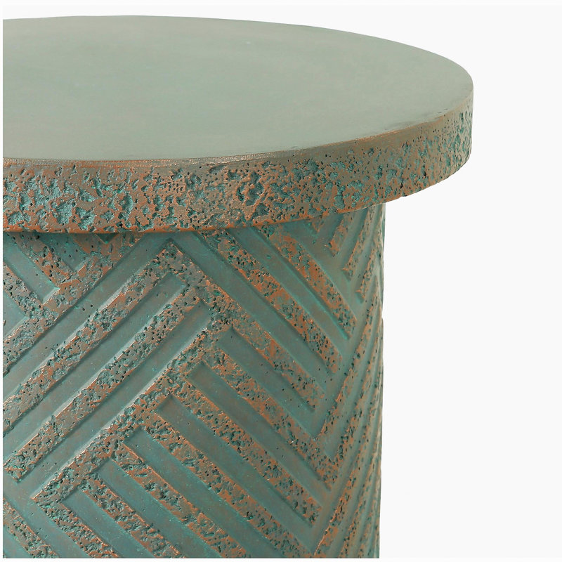 Tables de bout d'extérieur en ciment pour le patio, table d'appoint de jardin, petite table d'appoint ronde et moderne pour l'extérieur, tabouret de jardin en forme de souche d'arbre pour l'intérieur et l'extérieur