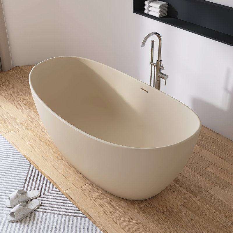 Baignoire de trempage autoportante 65 po. X 34 po., Café au lait