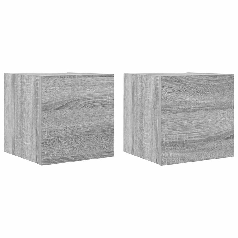 Mcnichols Unfinished Floating TV Stand for TVs up to 24", Grey Sonoma