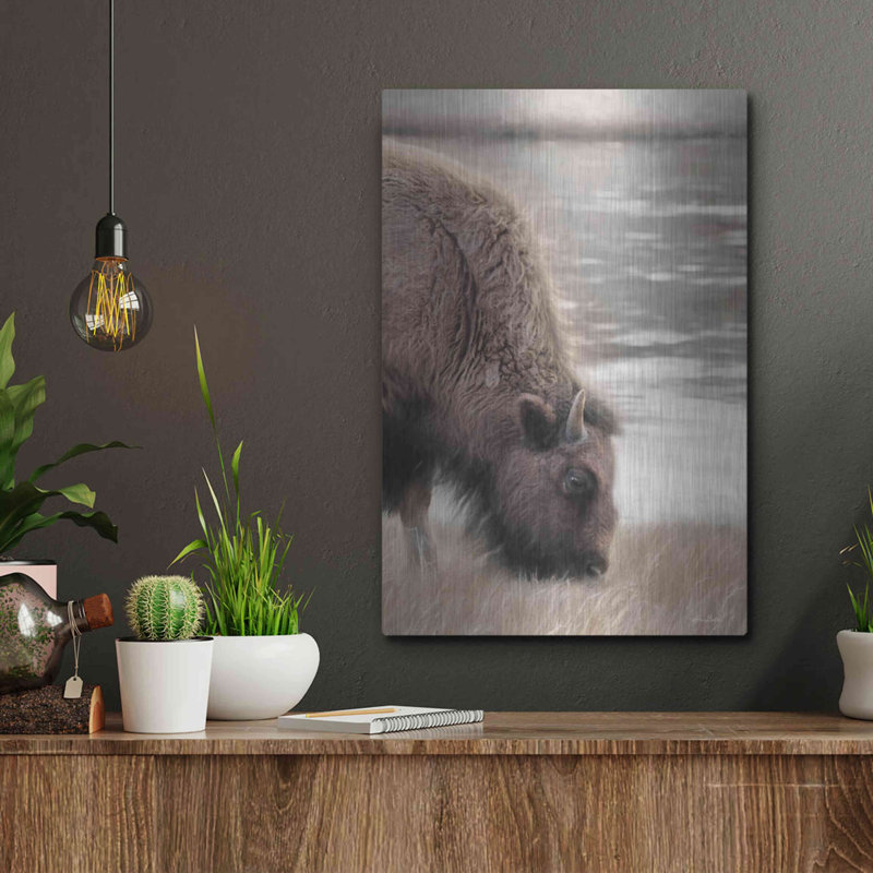 «Yellowstone Buffalo» par Lori Deiter, H 16 po x l 12 po