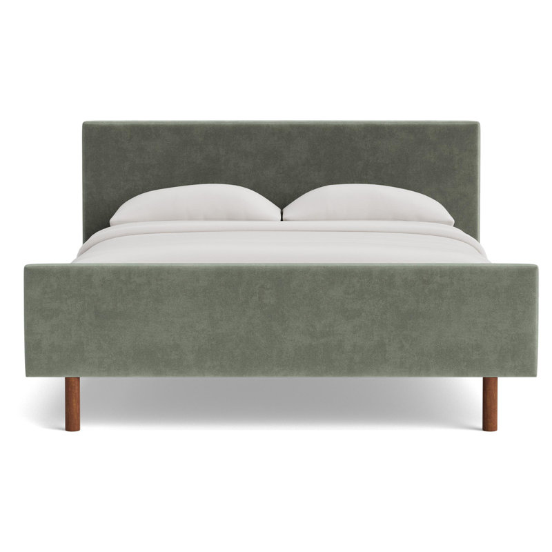 Skinny Fat Bed, Velvet - Sage, Queen