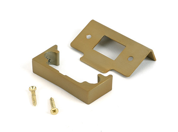 Polished Brass ½" Rebate Kit for Tubular Mortice Latch, Satin Brass